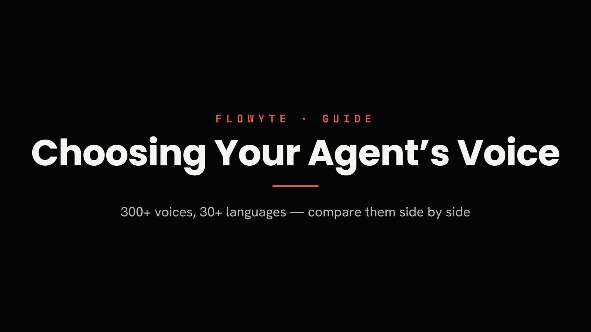 How to Choose Your AI Voice Agent's Voice in Flowyte