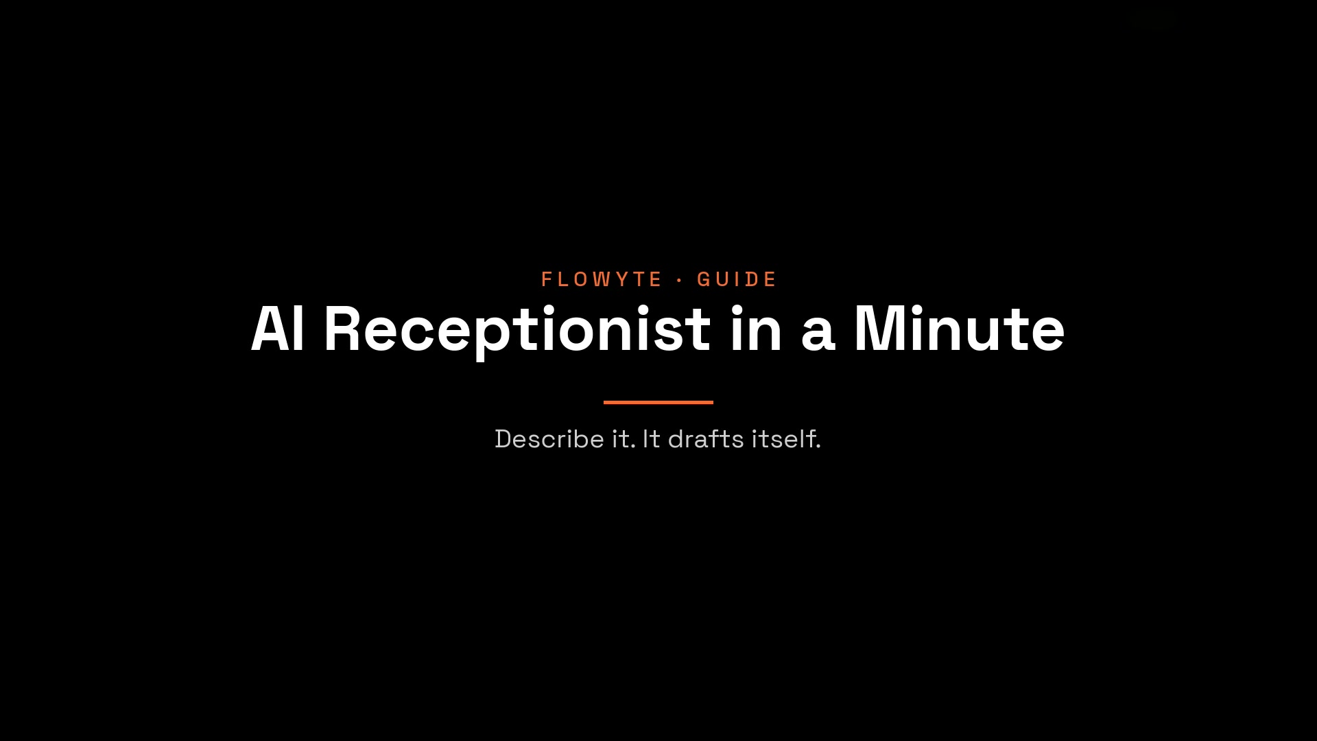 Watch: an AI receptionist built and published in about a minute