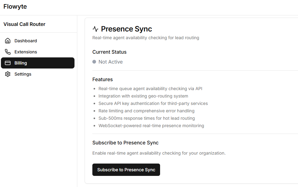 Subscribe to Presence Sync